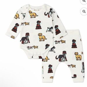 Monica and Andy Dog Print Kids One Piece Set